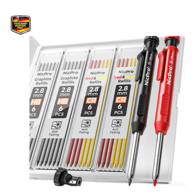 Nicpro Tieflochmarker Bleistift Set 2 Solide Zimmermannsbleistifte 2