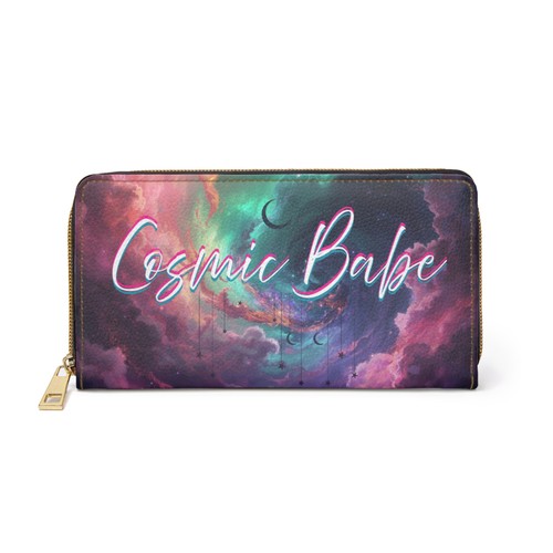 Cosmic Babe Zipper Wallet | Galaxy Nebula Design