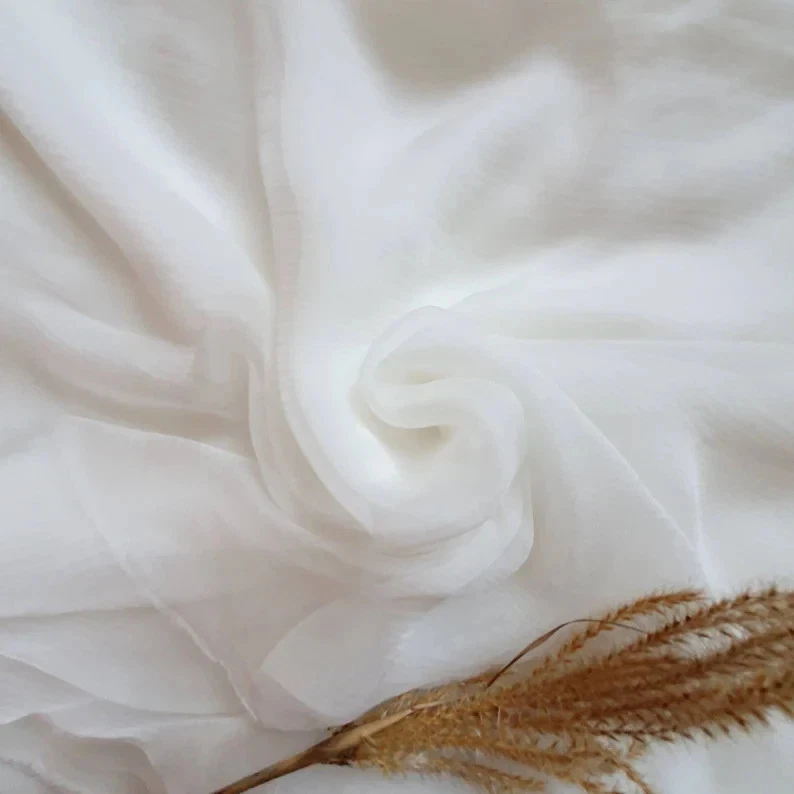  OEKO-TEX® 100% mulberry silk lightweight chiffon 54" natural fabric - 2 yards - Image 4 of 4