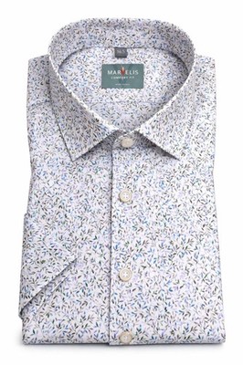 Marvelis Hemd Comfort Fit Kurzarm weiss blau grün lila geblümt 7068.12.00