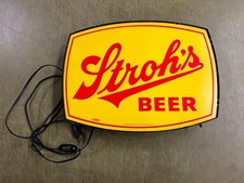 Vintage 1980s Made In USA Stroh's Beer Advertising Double Sided Lighted Sign