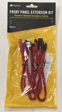 New Corsair Front Panel Extension Kit Premium Sleeved Accessory Cables 30cm Red