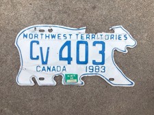 1983 - CANADA - NORTHWEST  TERRITORIES - POLAR BEAR - LICENSE PLATE - NWT