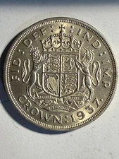 High Grade 1937 Silver George VI Crown Coin - Lustrous - very clean 