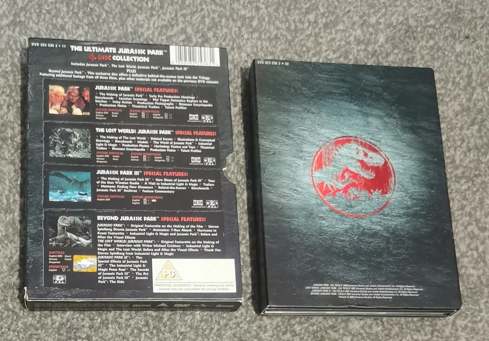 Jurassic Park Trilogy The Ultimate Collection DVD 4-Disc Adventure  Film Box Set - Image 2 of 3