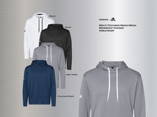 Adidas Men  s A530 Mixed Media Hoodie Midweight Performance Sweatshirt