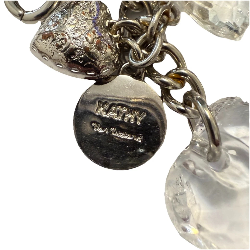 Lot Of 3 Kathy Van Zeeland Charm Keychains For Women Y2k Silver Gold Bag Heart - Image 3 of 4