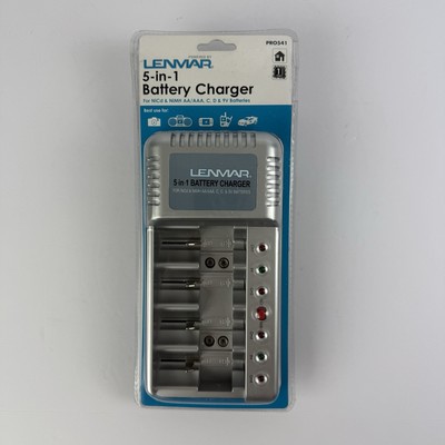 New! Lenmar 5 In 1 Battery Charger PRO541 For NiCd & NiMH: AA, AAA, C, D, & 9v