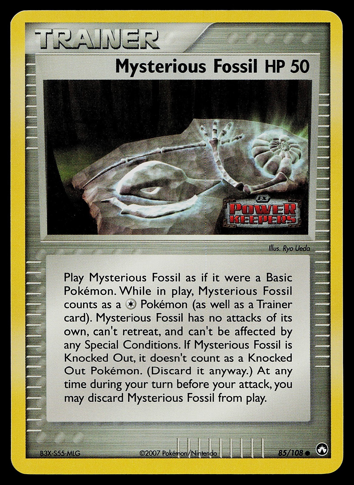 Pokemon Card - Mysterious Fossil Power Keepers 85/108 Reverse Holo Stamped