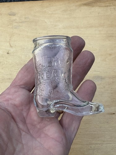 New Jim Beam Bourbon Whiskey Kentucky KY Distillery Small Boot Shaped Shot Glass - Picture 2 of 4