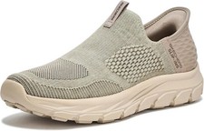Taupe Slip Ins Skechers Shoes Men's Cushion Casual Memory Foam Hands Free 205466