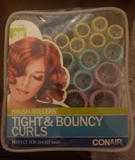 Conair Brush Rollers Tight And Bouncy Curls Short Hair Brand New 36 Pieces 2014