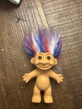 Vintage Russ Troll Doll Patriotic Red White Blue Hair 1990s Toy