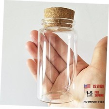 3pcs 100ml Small Glass Bottles Vials Jars Glass with Cork Stopper Storage