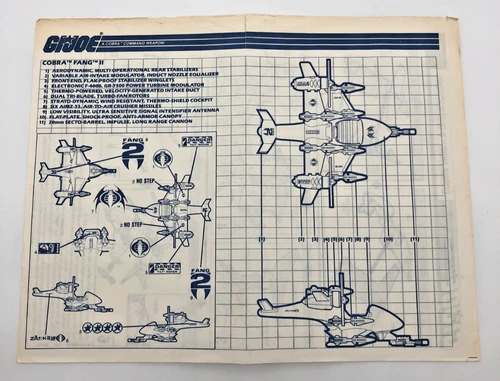 1989 GI Joe Blueprint - Cobra Fang II
