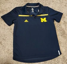 Adidas Michigan Polo Athletic Performance Shirt Boys Size Medium VGUC