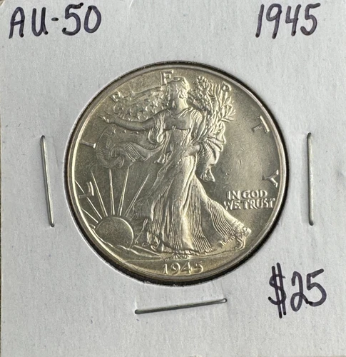 1945 Walking Liberty Half Dollar 50¢ – High Detail – 90% Silver – Beautiful Coin