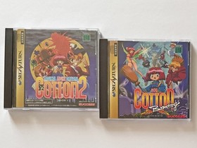 Sega Saturn Cotton 2 Boomerang Set w/Spine Reg-Card SS Shooter Shmup Game Japan