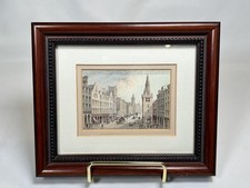 Vintage The Trongate, Glasgow Scotland lithograph Scene From 1891 Print