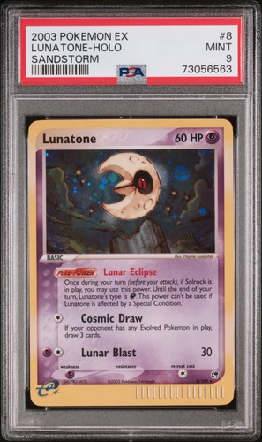 Pokemon Lunatone Holo Sandstorm 8/100 PSA 9 Mint