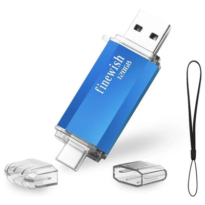 Multifunctional 128GB USB flash drive - Plug & Play for Mac, PC and mobile phone