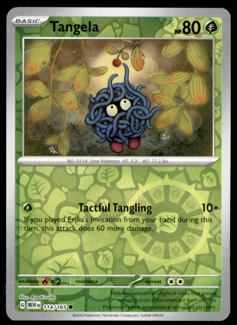 Tangela 114/165 Common 151 Pokemon Reverse Holo Near Mint