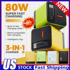 3 in 1 GaN Charger Scalable 80w Max Fast Charger Module With Type C USB Ports US