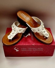 Italian Shoemakers Zane Sandals - White Floral , Size 7 - New 