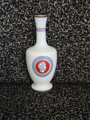 Vintage Grand Marnier Liquor Decanter Milk Glass Bottle Carafe Greco Roman (F-1)