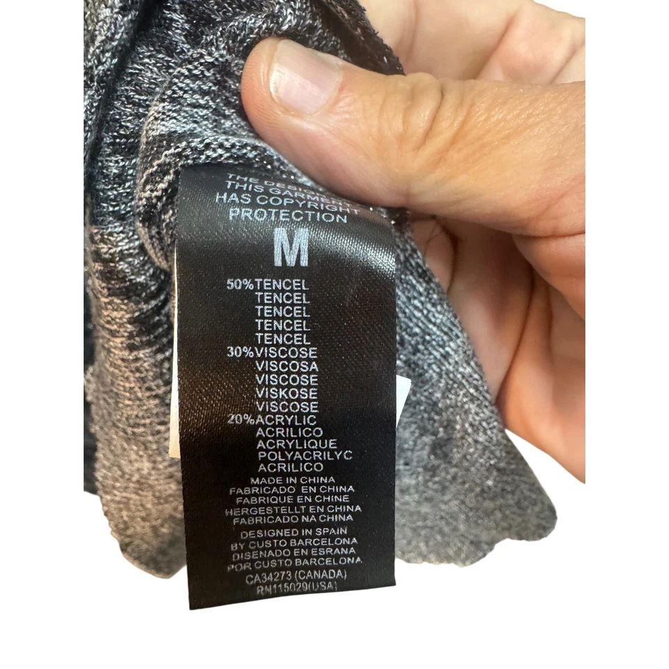 Mini Vestido Custo Barcelona Rayas Azul Gris Manga Larga Viscosa Tencel Foto 4 de 4