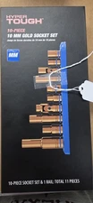 Hyper Tough 10 Piece 10mm Gold Socket Set