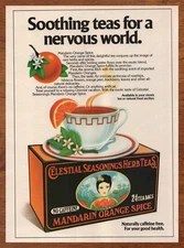 1982 Celestial Seasonings Herb Teas Print Ad/Poster Mandarin Orange Herbal 80s