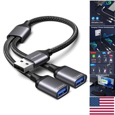 USB Splitter Cable 1 In 2 Out - Efficient Dual Port Adapter for Fast Charging