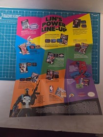 Vintage The Punisher LJN Power Line-Up NES Poster Marvel Nintendo 1990 Lee RARE