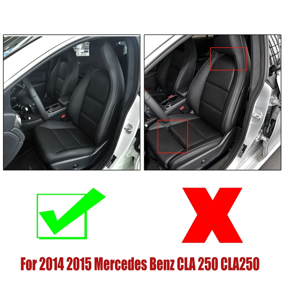 Cubierta de asiento negra de cuero inferior del conductor delantero para Mercedes Benz CLA 250 2014 2015 Foto 3 de 4