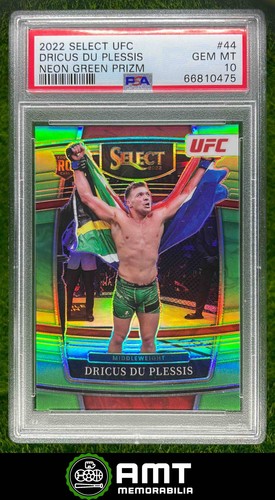 66810475 2022 Panini Select UFC #44 Dricus du Plessis Neon Green 36/49 PSA 10