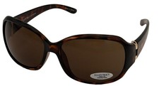 Ellen Tracy Womens Sunglass Tortoise Plastic Rectangle, Brown Lens ET 544 1