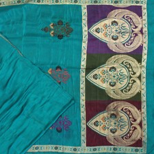 Vintage Heavy Art Silk Banarasi Sarees Zari Woven Brocade Craft Fabric 5YD Sari