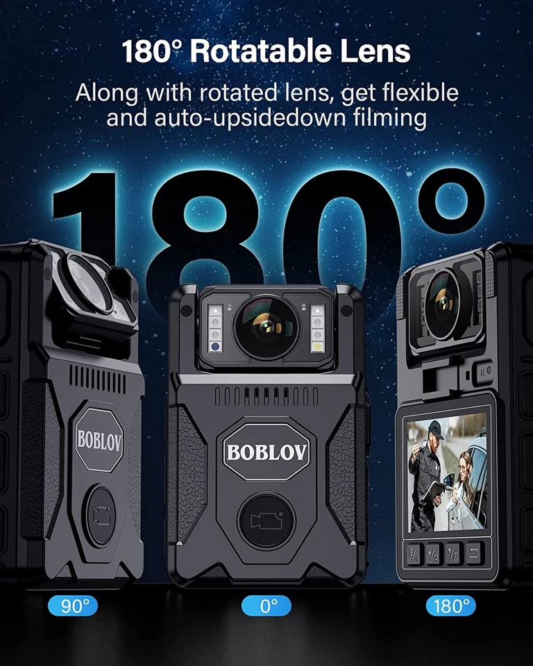BOBLOV 128GB Body Camera 180° with Audio Video 15Hours Record for Delivery Job - Image 3 of 4