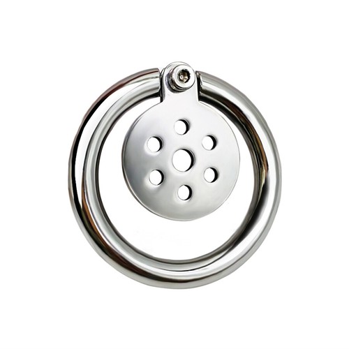 Nuovo Dispositivo di Castità Maschile Acciaio Inox Gabbia Piatta Uomo Piccolo Metallo Lucchetto Cintura - Foto 17 di 20