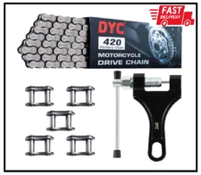 420 Motorcycle Chain 132 Links with Chain Breaker Heavy Duty for 50 70 90 110 12