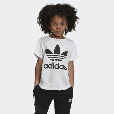 Adidas Originals Trefoil Tee Unisexe Enfant T-Shirt De Loisirs École Blanc - Photo 1/4