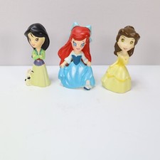 Disney Princess Zizzlingers Ariel Belle Mulan 2  Figure Zizzle LOT of 3