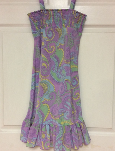 Hype Girls Dress Size 8 Lavender Elastic Bodice Ruffles Spaghetti Strap 45