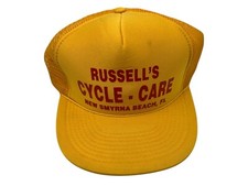 Russells Cycle Care Yellow Trucker Ball Cap H...