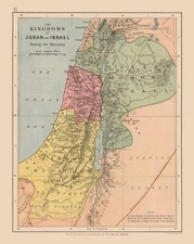 Historic Map - Judah Israel Kingdoms - Case 1878 - 23 x 28.85 - Vintage Wall Art