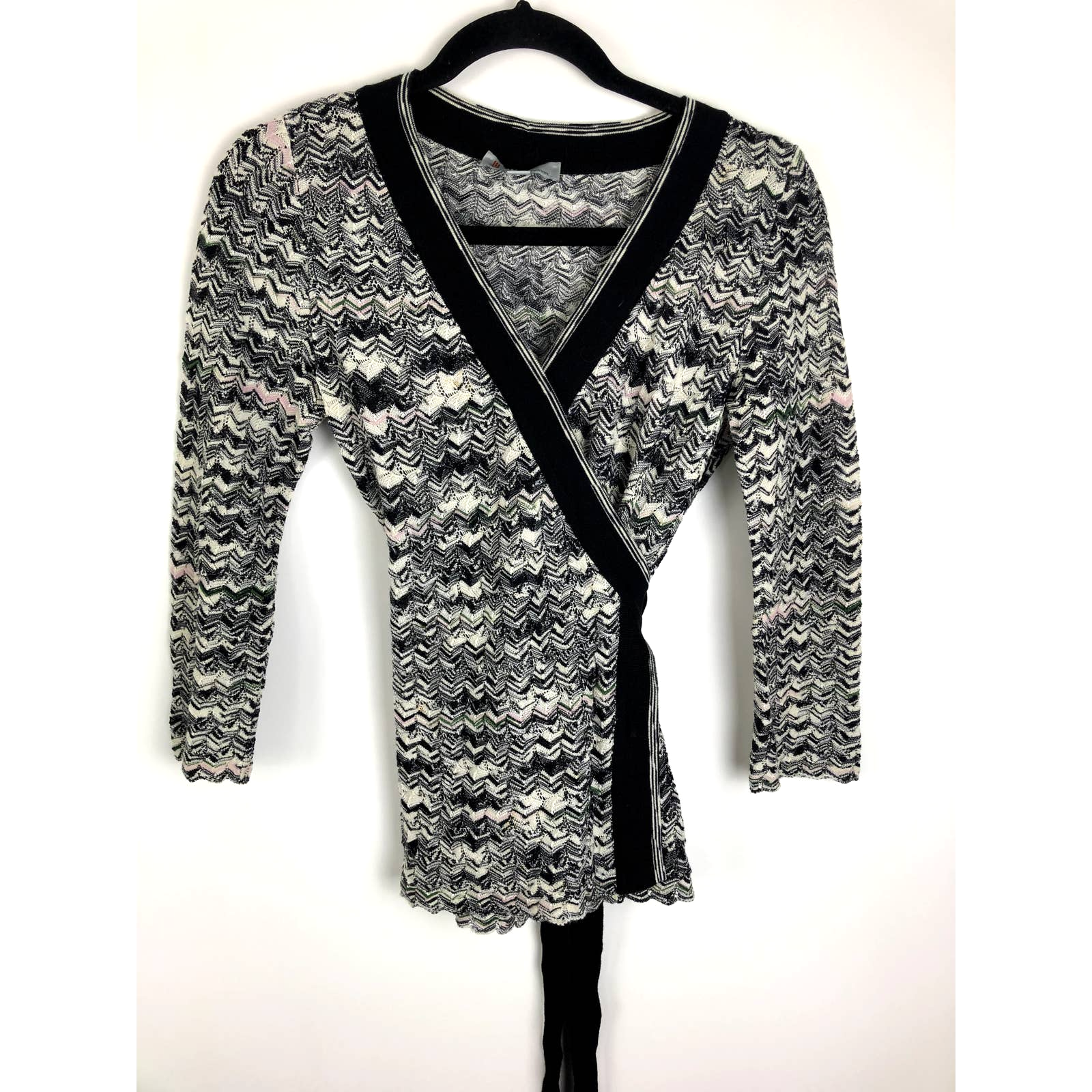 MISSONI Zigzag Side Tie Wrap Cardigan 