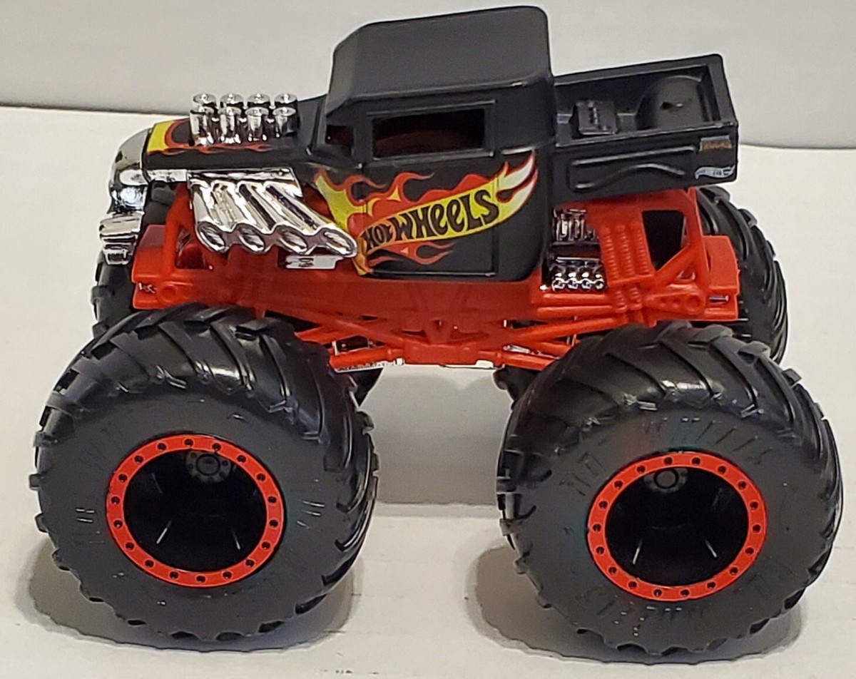 Hot Wheels 1:24 Scale Monster Truck Black Hotrod w/ Skull and