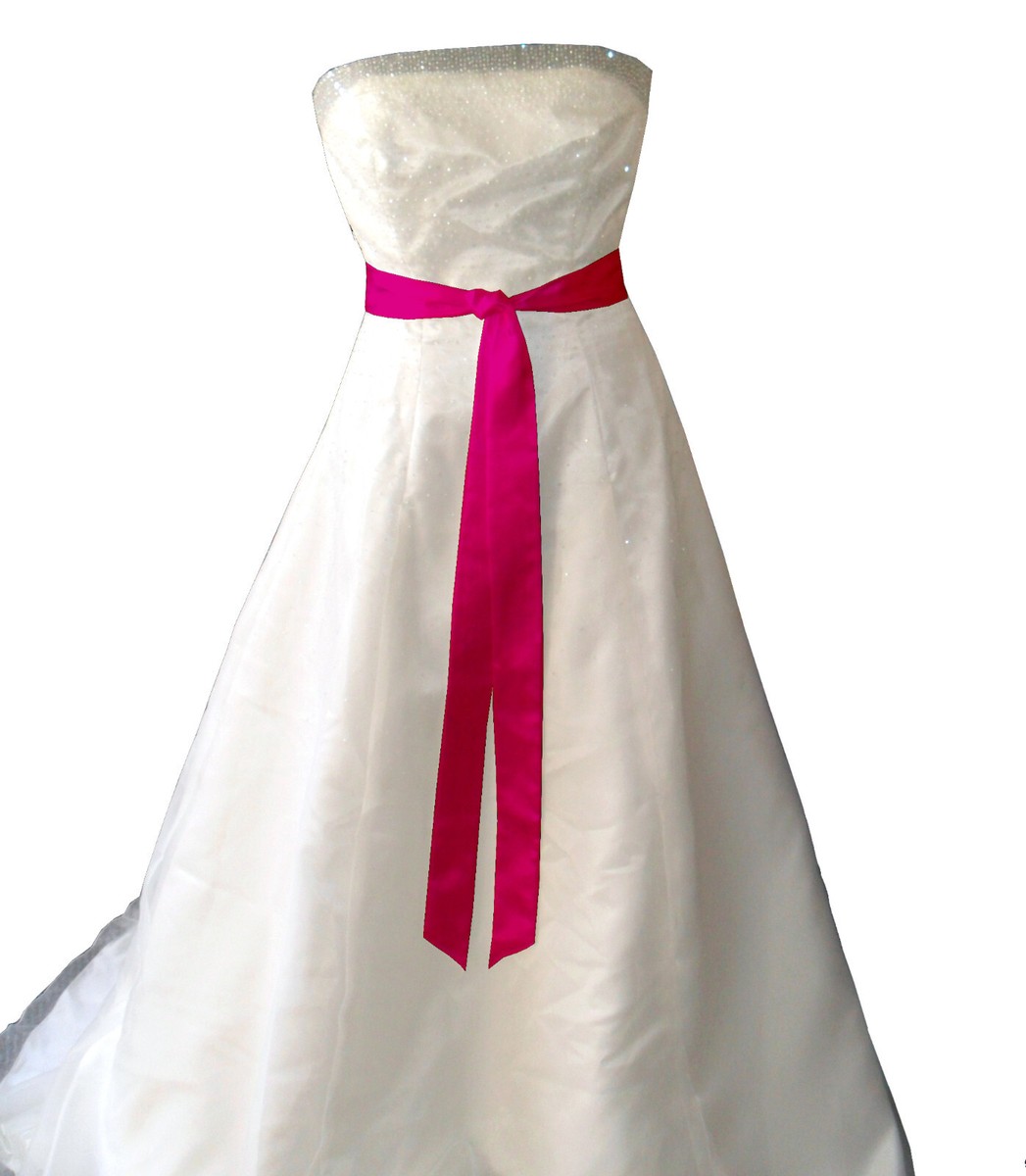 HOT PINK Satin Wedding Fancy Dress Party Ribbon Sash Wrap Tie Belt