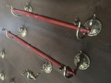 2 porta salviette asciugamano 1 abiti ottone oro barocco retro anticato legno